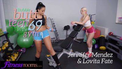 Jennifer Mendez - Jennifer Mendez & Lovita Fate get hot and heavy in gym lesbian 69 with big ass bouncing! - sexu.com